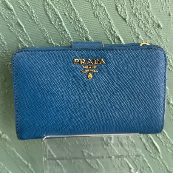 Prada Blue Leather Wallet - Picture 1 of 7